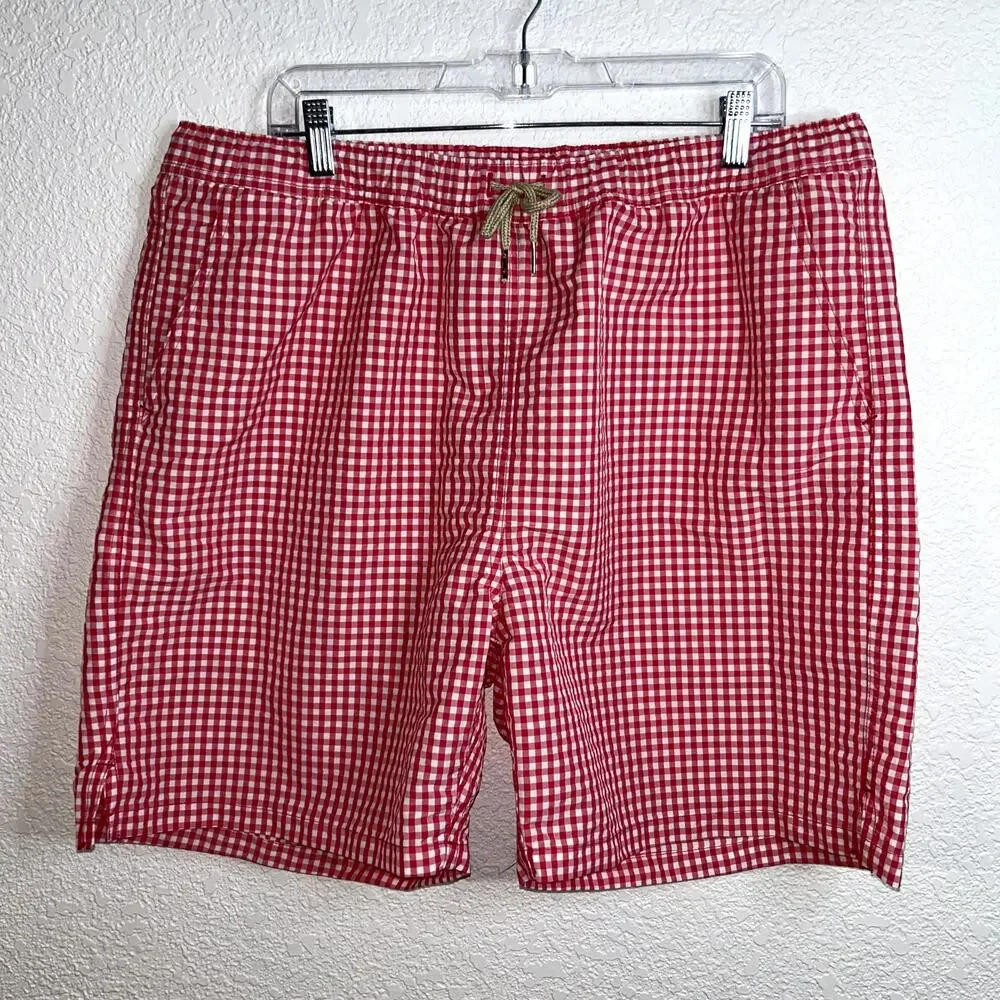 Bills Khakis Pink Gingham Swim Trunks Mens Size XL